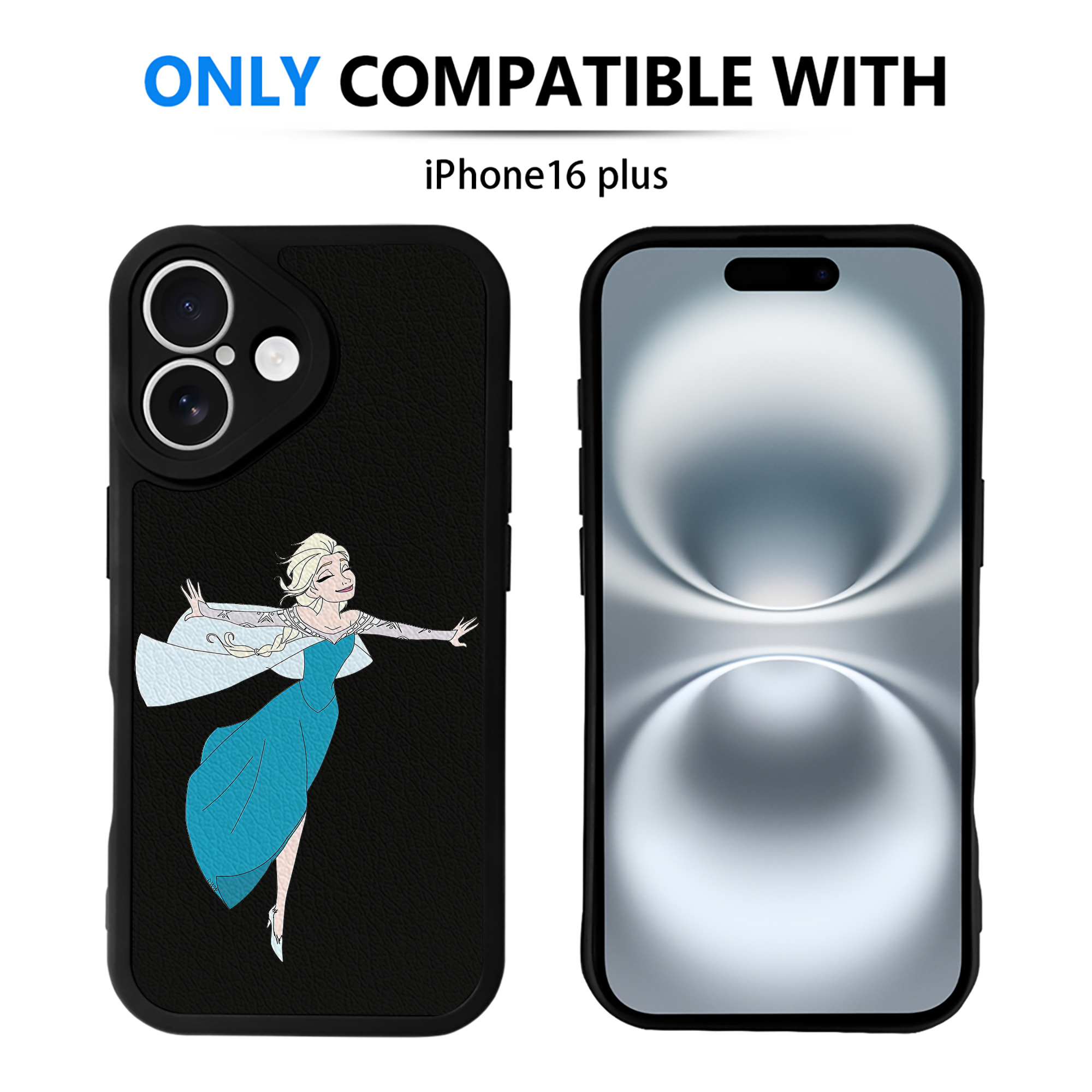 （画像用） アナと雪の女王 アンナ エルサ Frozen Anna Elsa 【iPhone 16シリーズ対応】シリコンスマホケース（レザー調） 材質：シリコン